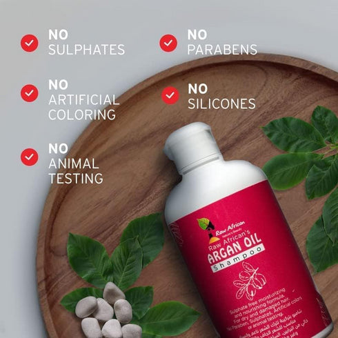 رو افريكان شامبو زيت الارجان للشعر الجاف و التالف 300 مل - Raw African